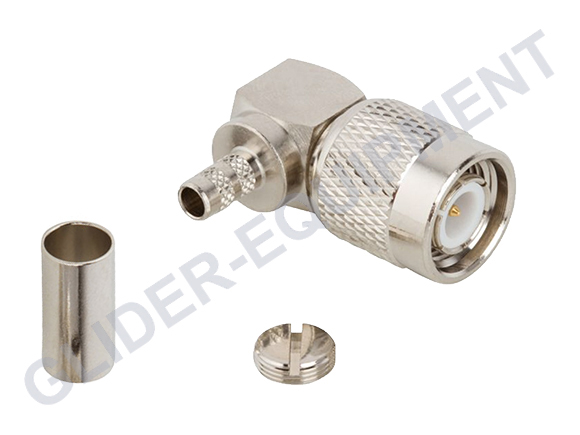 TNC male crimp coax connector rechte hoek RG174 [CX-3002]